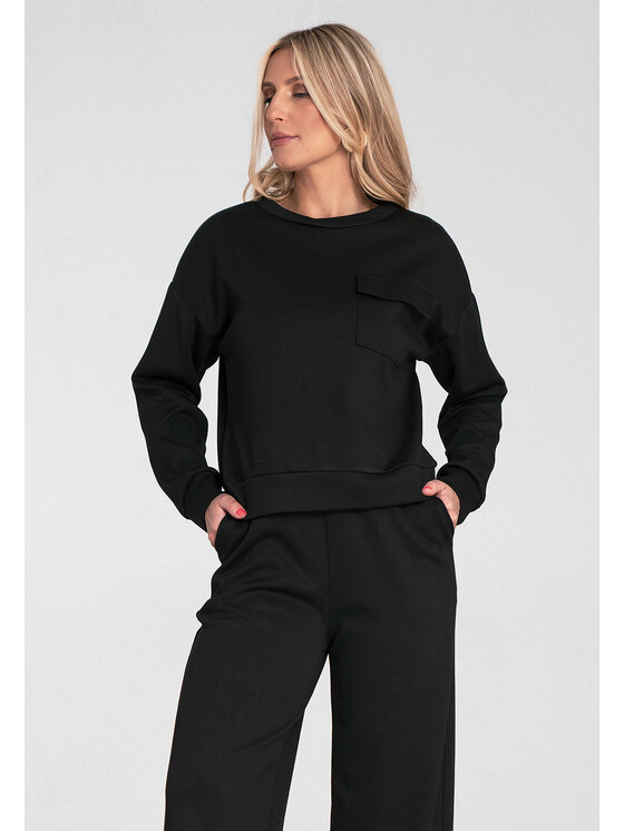 FIGL FIGL Mikina M1202 Čierna Regular Fit