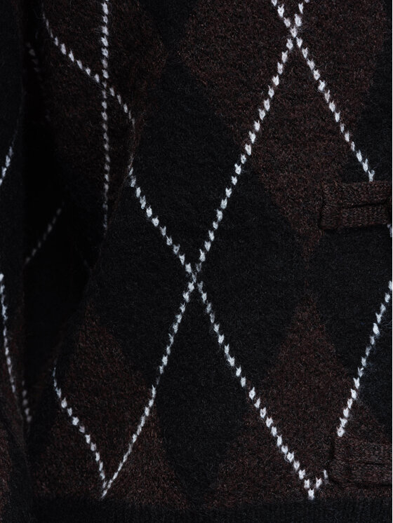 Ombre Ombre Kardigan OW-SW-E0035 Czarny Regular Fit