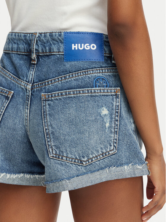 HUGO HUGO Дънкови шорти Galimon 50559052 Син Regular Fit