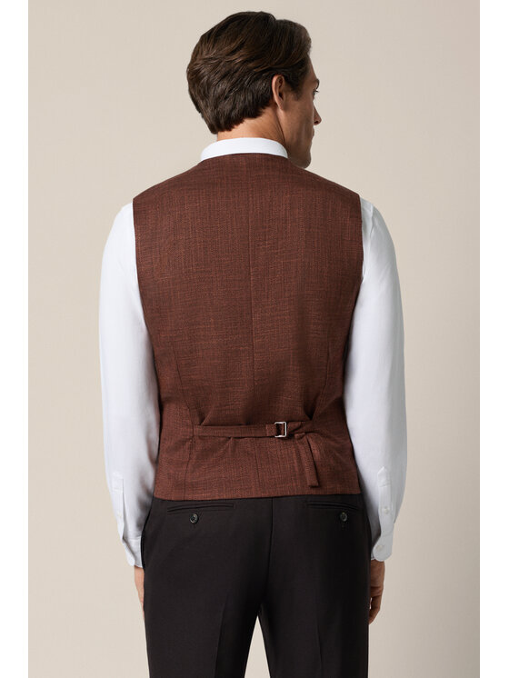 Lancerto Lancerto Kamizelka garniturowa Gradara KA131126000003 Brązowy Slim Fit