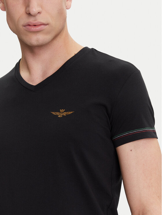 Aeronautica Militare Aeronautica Militare T-shirt AM1UTI004 Crna Regular Fit