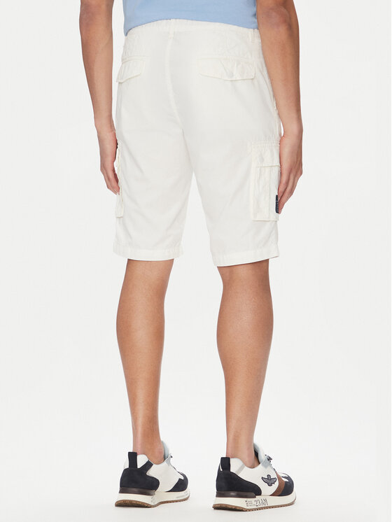 Aeronautica Militare Aeronautica Militare Pantalon scurți din material 251BE066CT1122 Alb Regular Fit