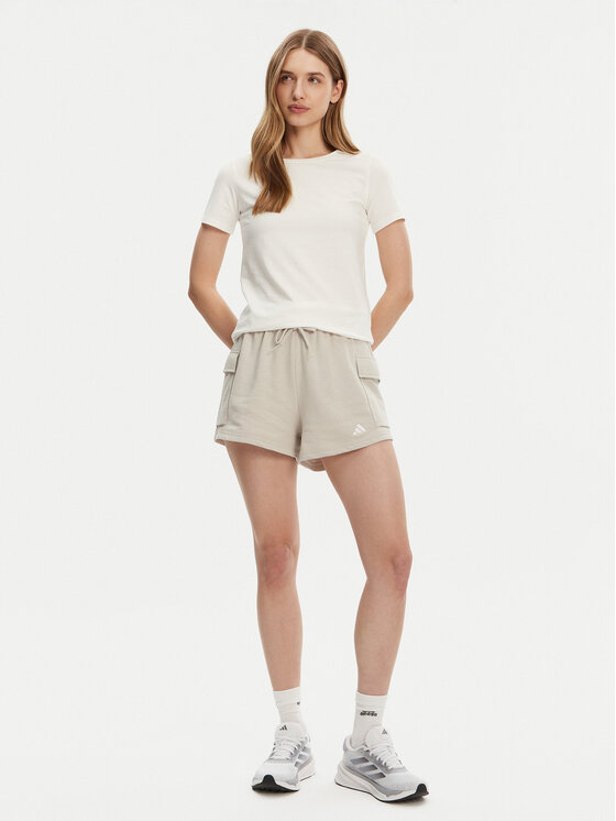 adidas adidas Pantaloncini sportivi Essentials Small Logo JC5699 Beige Loose Fit