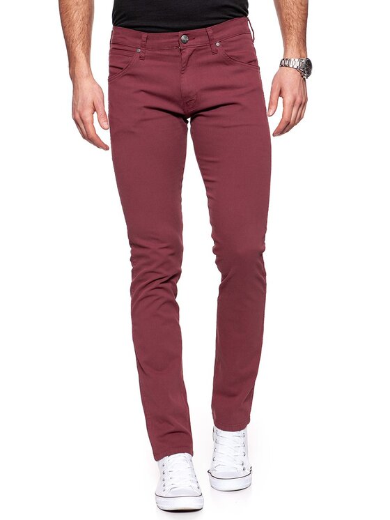 Wrangler Wrangler Spodnie materiałowe LARSTON Czerwony Slim Fit