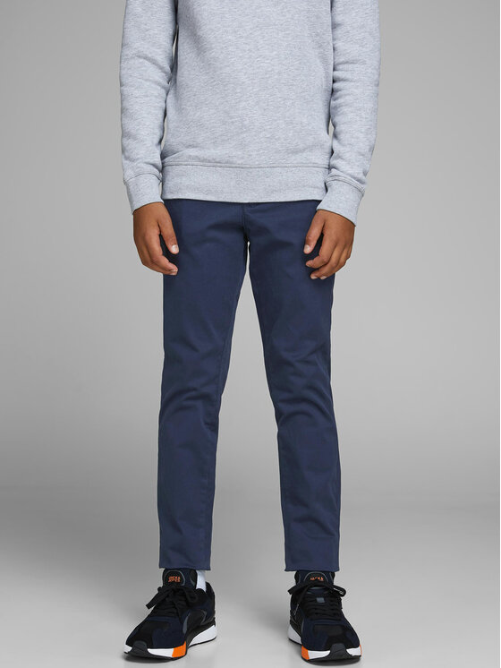 Jack&Jones Junior Chino Hlače 12160028 Mornarsko Modra Slim Fit