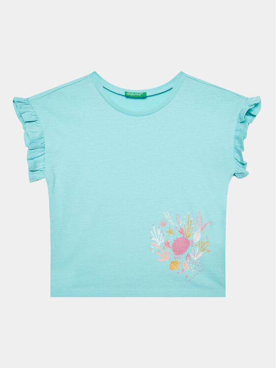 United Colors Of Benetton United Colors Of Benetton T-Shirt 3096G1093 Modrá Regular Fit