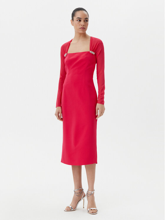 Luisa Spagnoli Luisa Spagnoli Koktel haljina Protocollo 541709 Crvena Regular Fit