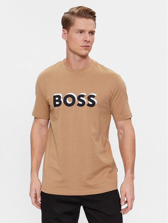 Boss Majica Tiburt 427 50506923 Bež Regular Fit