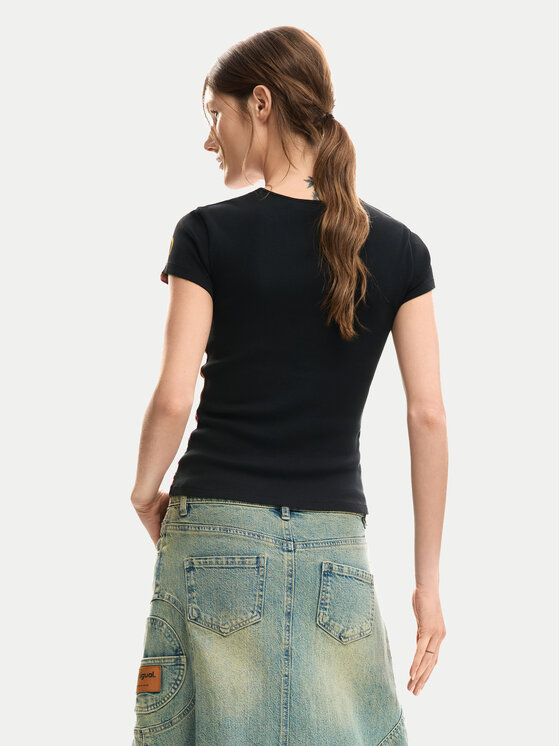 Desigual Desigual Tricou Dublin 26SWTK05 Negru Regular Fit