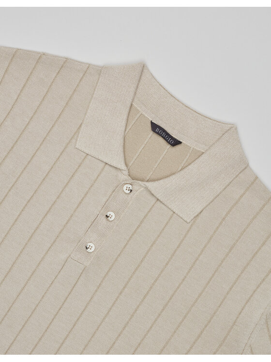 Borgio Borgio Polo pastena_ecru Beżowy Classic Fit