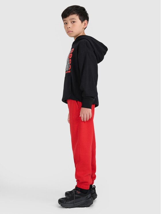 4F 4F Spodnie dresowe BASIC+ Czerwony Regular Fit