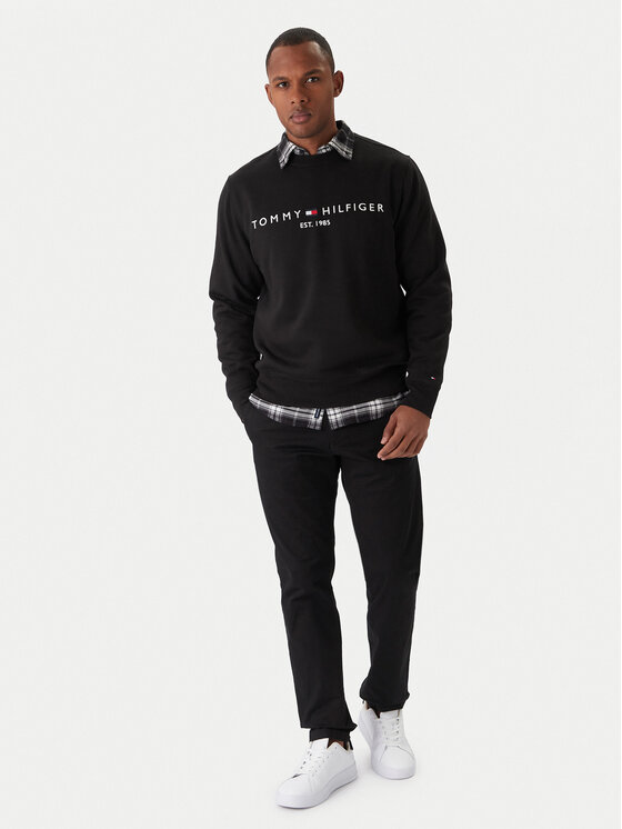 Tommy Hilfiger Tommy Hilfiger Mikina Logo MW0MW11596 Čierna Regular Fit