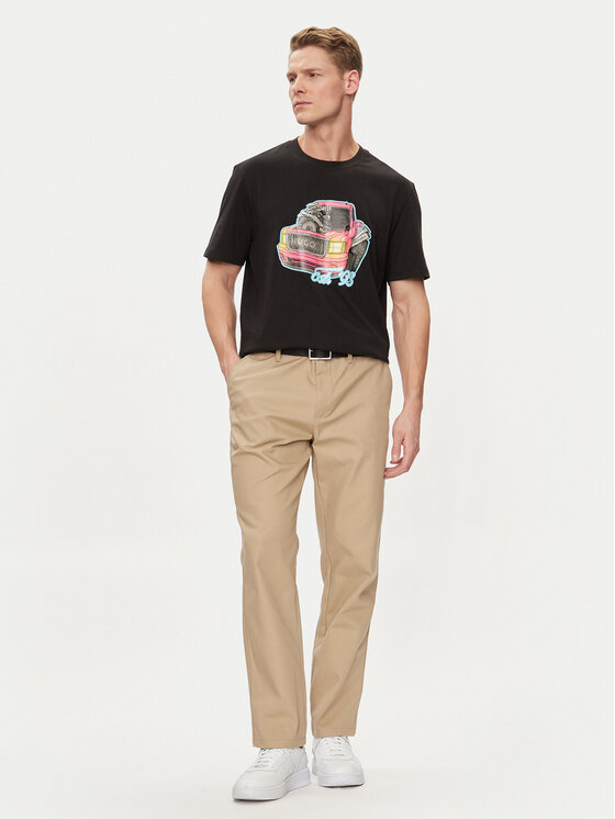 HUGO Hugo Marškinėliai Damotoro 50514092 Juoda Relaxed Fit