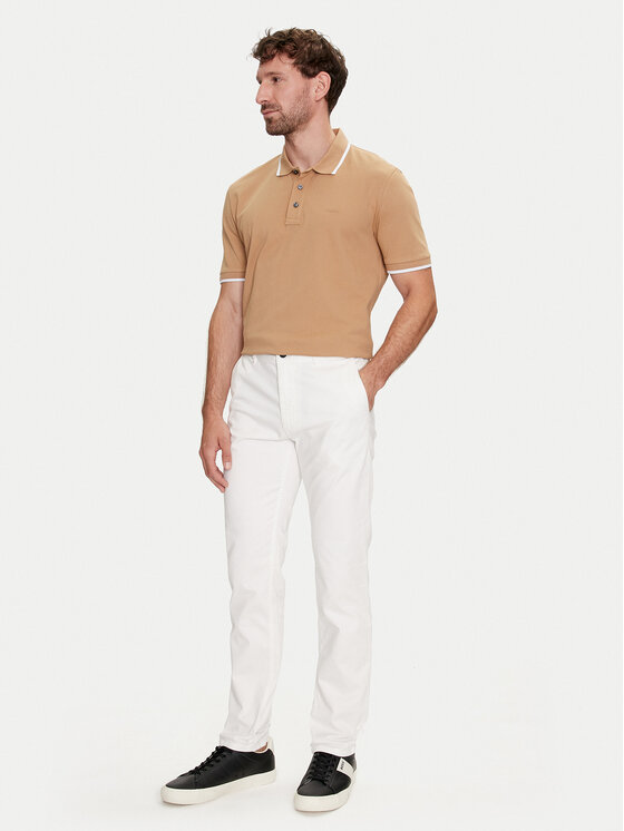 BOSS BOSS Chinosy Chino_Slim 50510933 Biały Slim Fit
