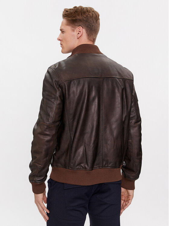Aeronautica Militare Aeronautica Militare Giacca di pelle 232PN932PL199 Marrone Regular Fit
