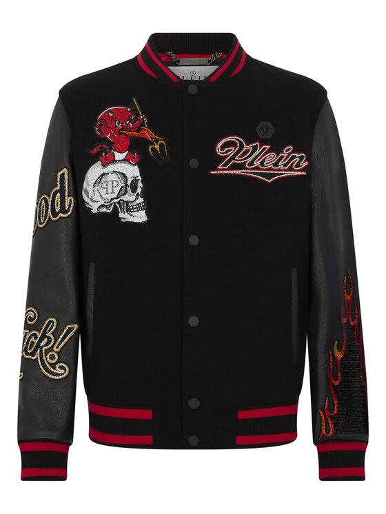 PHILIPP PLEIN PHILIPP PLEIN Kurtka bomber 29736 Czarny Regular Fit