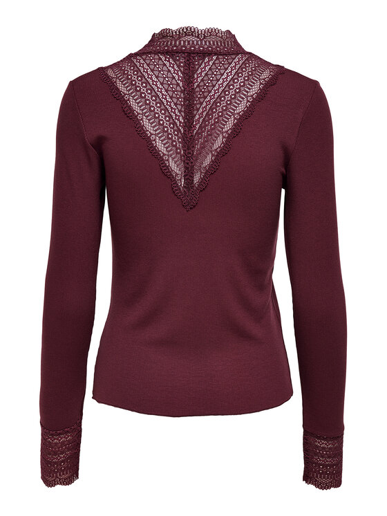 ONLY ONLY Bluza Tilde 15207788 Bordo rdeča Stretch Fit