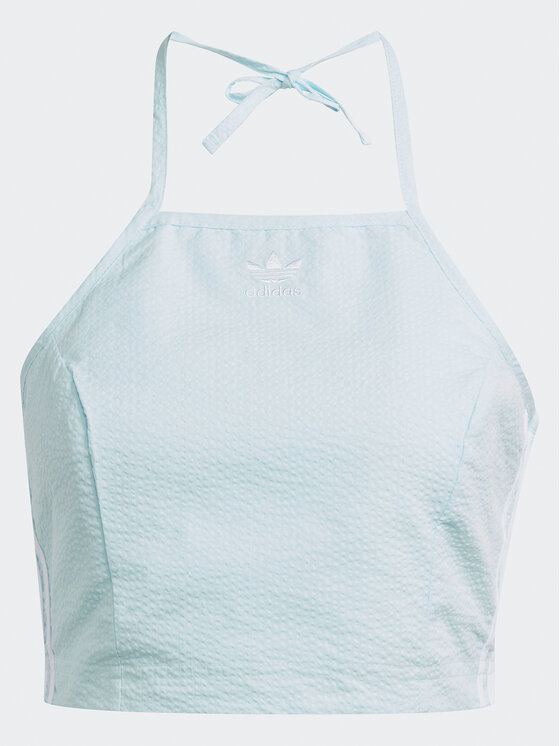 adidas adidas Top adicolor Classics Poplin HL9307 Błękitny Slim Fit