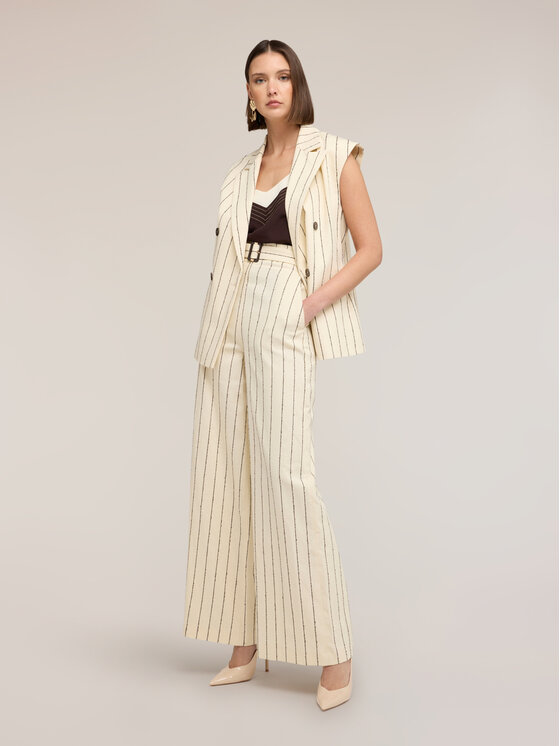 Motivi Motivi Pantaloni di tessuto P00CQ004560N0S1 Crema Over Fit