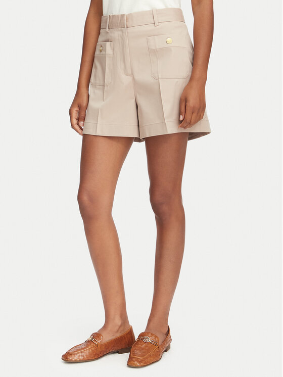 Tommy Hilfiger Pantalon scurți din material WW0WW49592 Bej Regular Fit