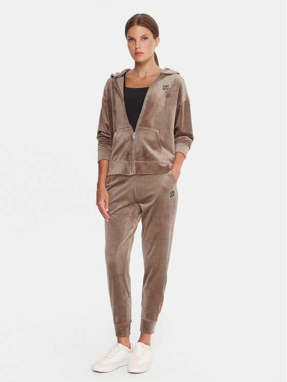 DKNY Sport DKNY Sport Pantaloni trening DP5P3710 Bej Regular Fit