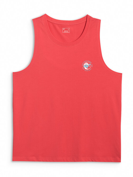 4F 4F Tank top SUMMER CODE Koralowy Regular Fit