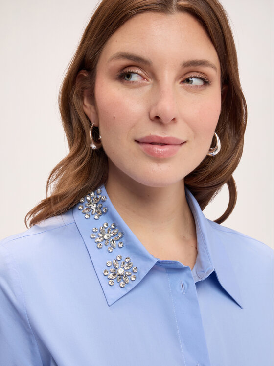 Fiorella Rubino Fiorella Rubino Koszula 5040T001584N004 Turkusowy Regular Fit