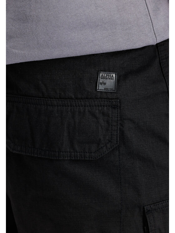 Alpha Industries Alpha Industries Spodnie cargo Ripstop Patchwork Pant Czarny Relaxed Fit