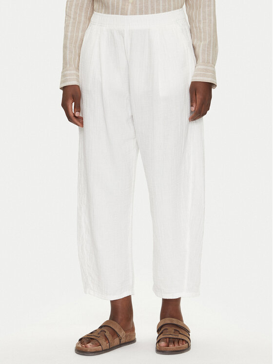Gap Gap Pantaloni din material 713952-00 Alb Regular Fit