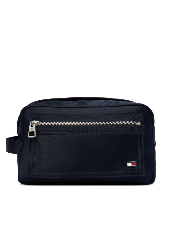 Tommy Hilfiger Geantă pentru cosmetice Enamel Flag Travel Washbag AM0AM14111 Bleumarin