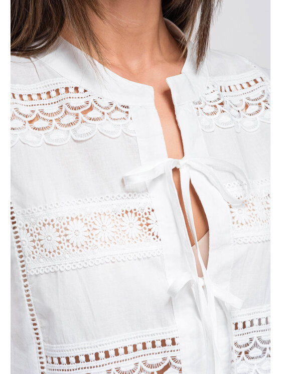 Ombre Ombre Koszula OW-SH-E0045 Biały Loose Fit
