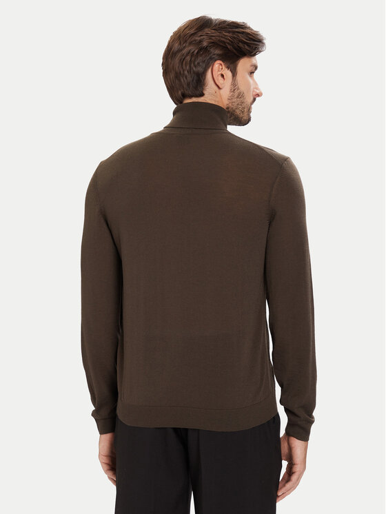 BOSS BOSS Krekls ar augstu apkakli Musso-P 50468262 Zaļš Slim Fit