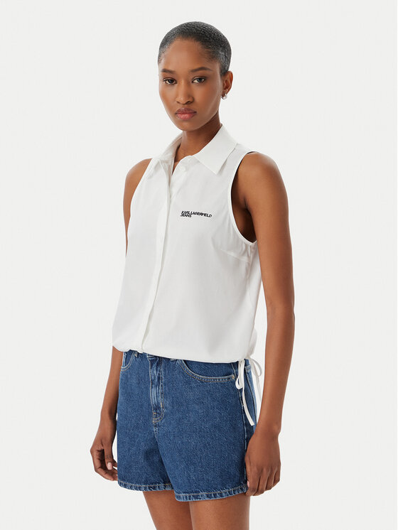 Karl Lagerfeld Jeans Vestă elegantă B2W11020 Alb Regular Fit