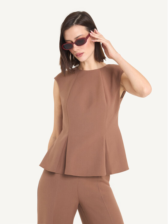 KMX KMX Bluzka 505320005 Brązowy Fitted Fit