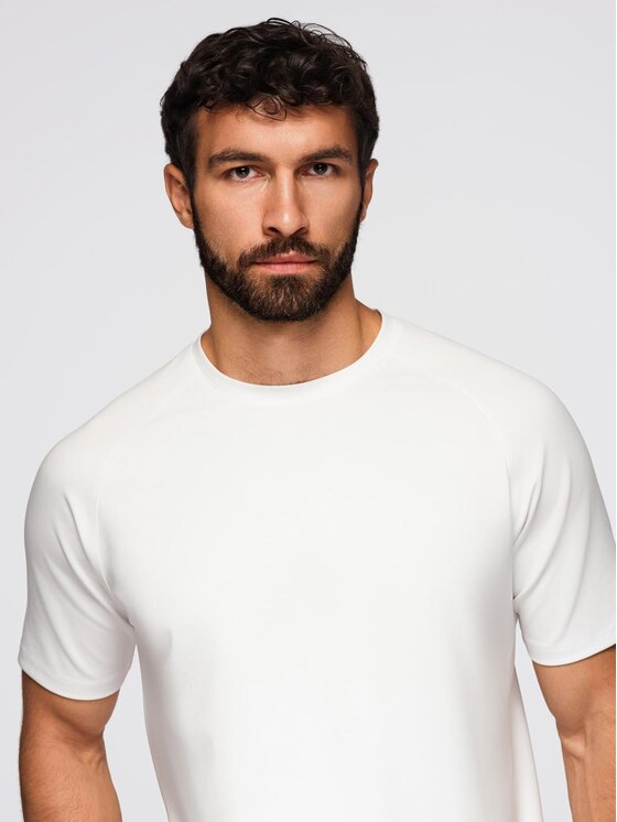 Ombre Ombre T-Shirt OM-TSCT-0240 Biały Comfortable Fit