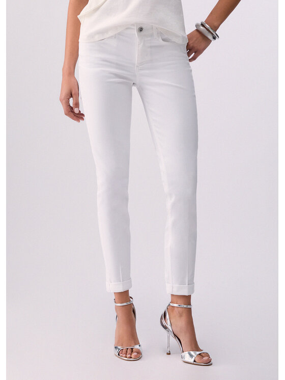 Liu Jo Damskie Spodnie materiałowe, rozmiar 28, Białe, WA6255T714411111