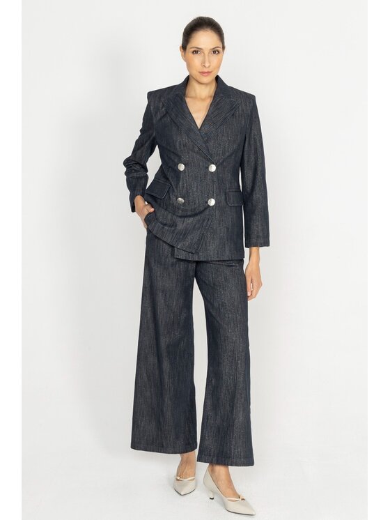 Deni Cler Milano Deni Cler Milano Marynarka W-DC-6060-D5-K1-58-1 Granatowy Loose Fit