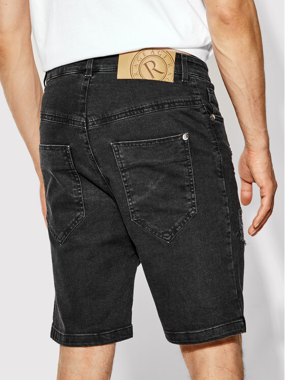 Pantaloncini di jeans Orian 1 Nero Slim Fit