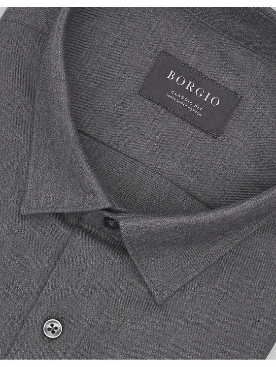 Borgio Borgio Koszula flero_00619 Szary Classic Fit