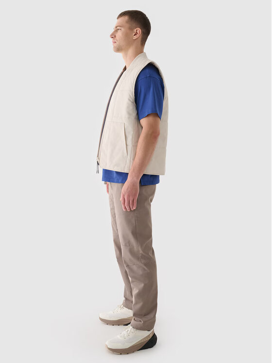 4F 4F Γιλέκο 4FRAW24TVESM171-12S Λευκό Regular Fit