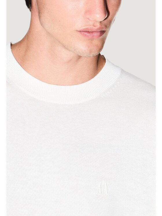 Armani Exchange Armani Exchange Sweter PULLOVER Biały Over Fit