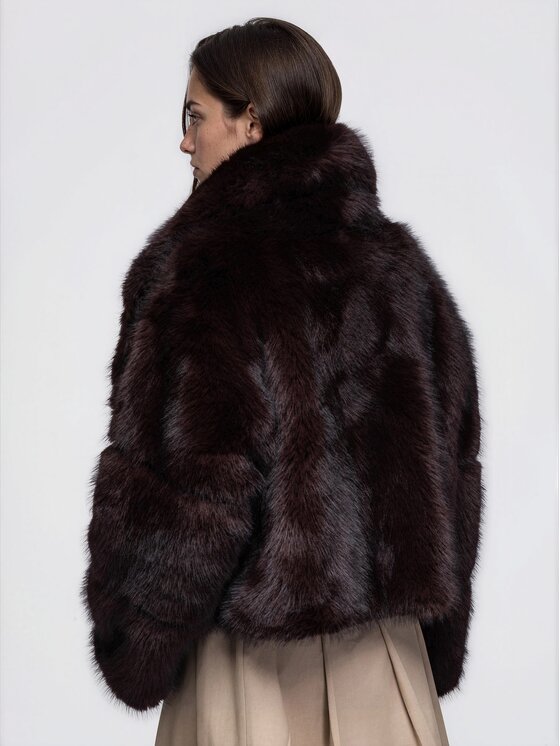 Ombre Ombre Futro OW-FR-E0008 Brązowy Oversize
