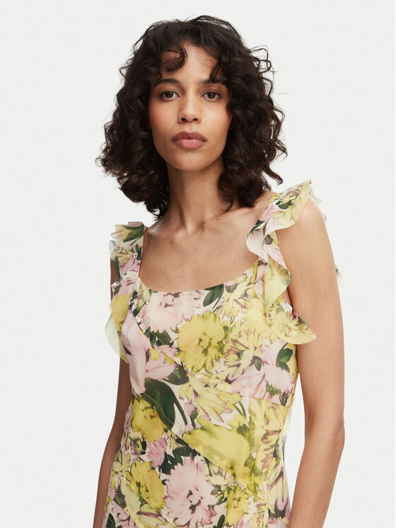 French Connection French Connection Večernja haljina Carla 719R1 Svijetlo žuta Slim Fit