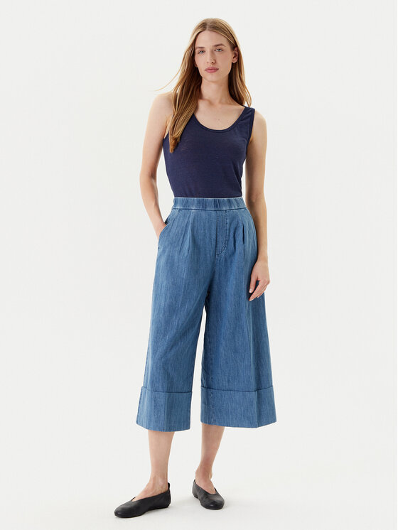 United Colors Of Benetton United Colors Of Benetton Kalhoty culottes 4KOWDF09M Modrá Relaxed Fit