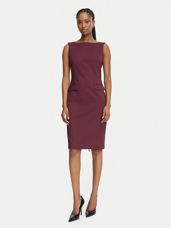 Fracomina Fracomina Cocktail obleka FR26WD2001W42901 Bordo rdeča Slim Fit