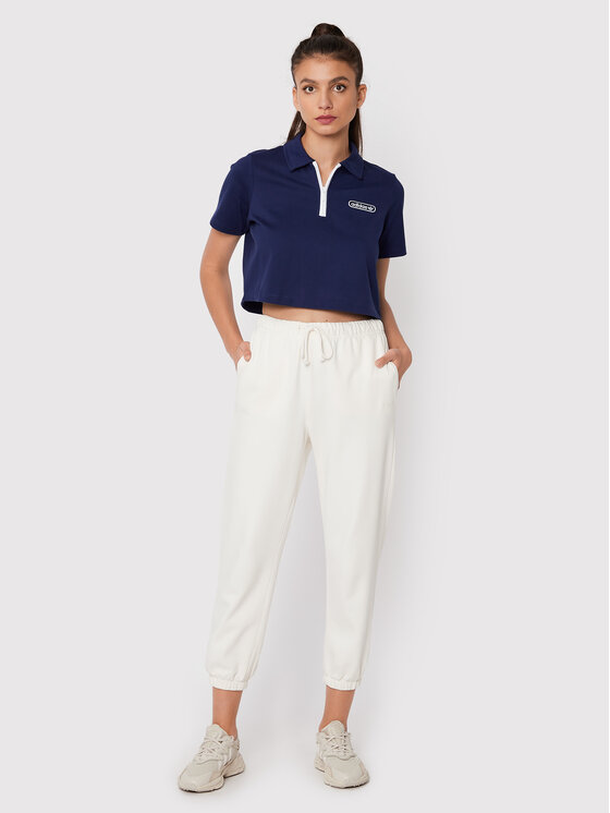 adidas adidas Polo Crop HL6572 Granatowy Relaxed Fit