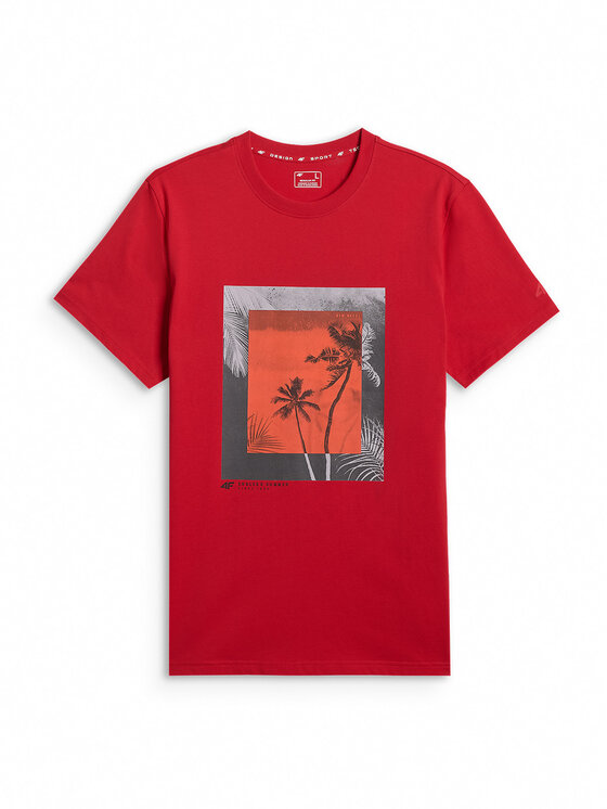 4F 4F T-Shirt BEACHWEAR Czerwony Regular Fit