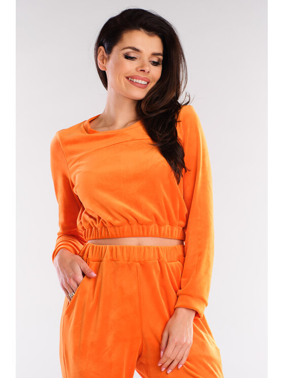 Awama Awama Bluzka A421 Pomarańczowy Basic Fit