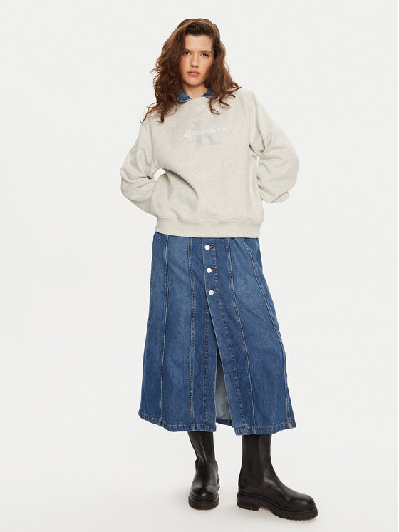 Calvin Klein Jeans Calvin Klein Jeans Mikina Chenille J20J224652 Sivá Regular Fit