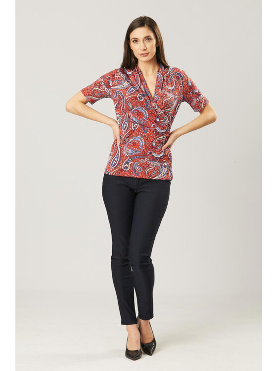 QUIOSQUE QUIOSQUE Bluzka DR1229 BLOUSE Czerwony Regular Fit
